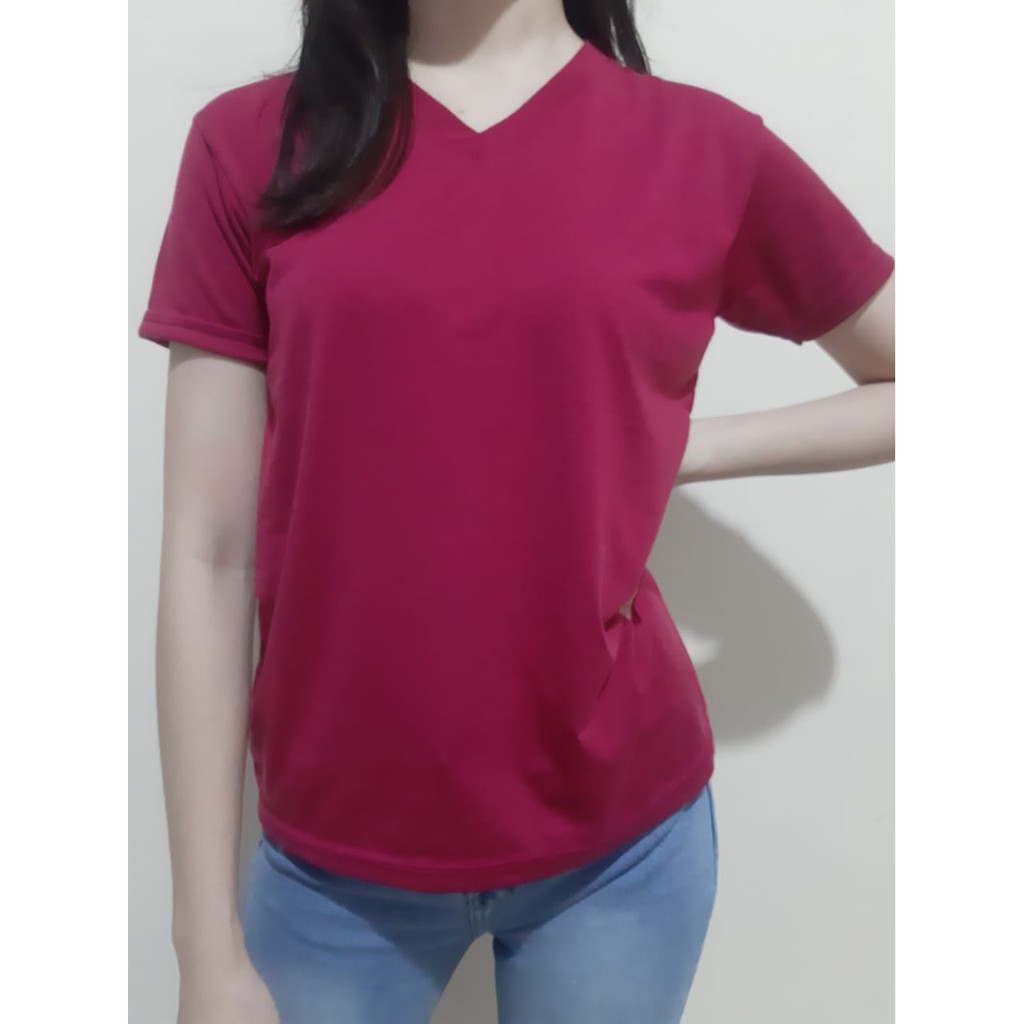 Jual Kaos Polos V Neck Cewe Shopee Indonesia