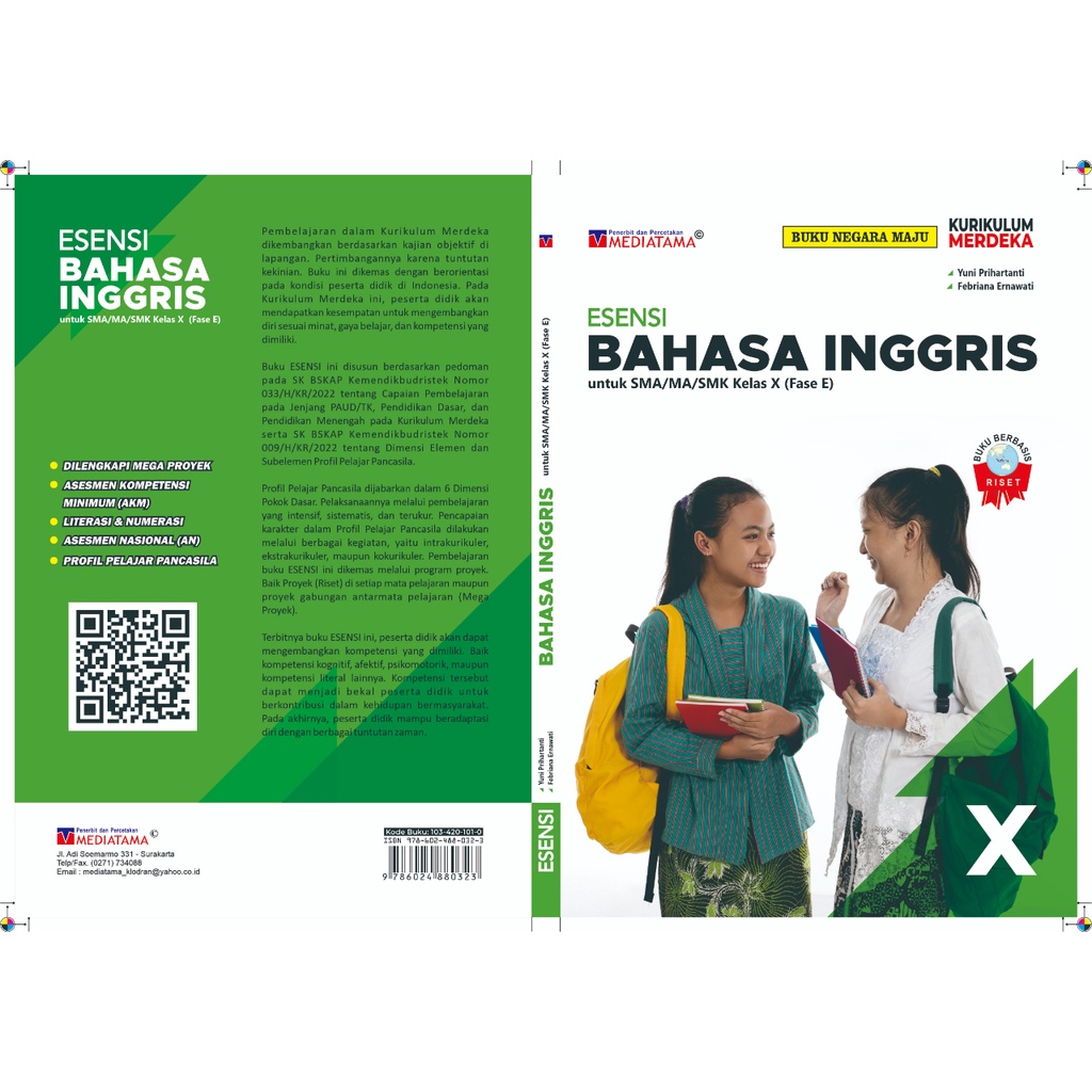 Jual Esensi Bahasa Inggris Sma Ma Kelas X Fase E Kurikulum Merdeka Buku Berbasis Riset