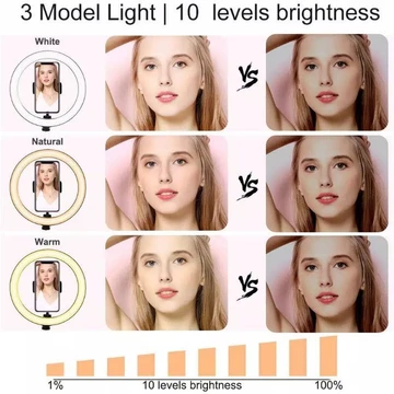 Bisa * READY Ring Light 26cm Tripod 2 1m. Set Komplit Make Up Vlog Lampu Tiktok Lampu Konten