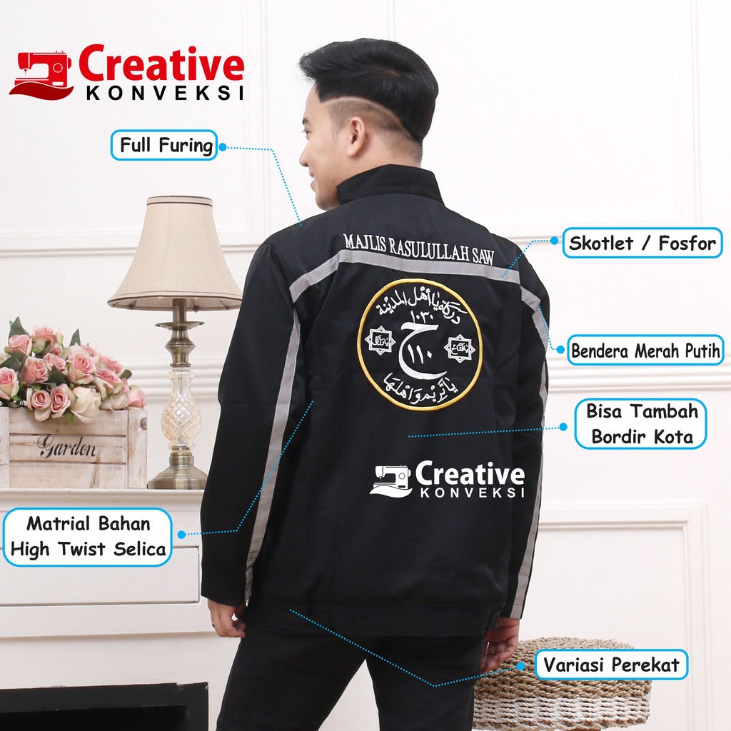 Jual FREE NAMA | JAKET MAJELIS RASULULLAH | DARKAH YA TARIM NAHDLATUL ...