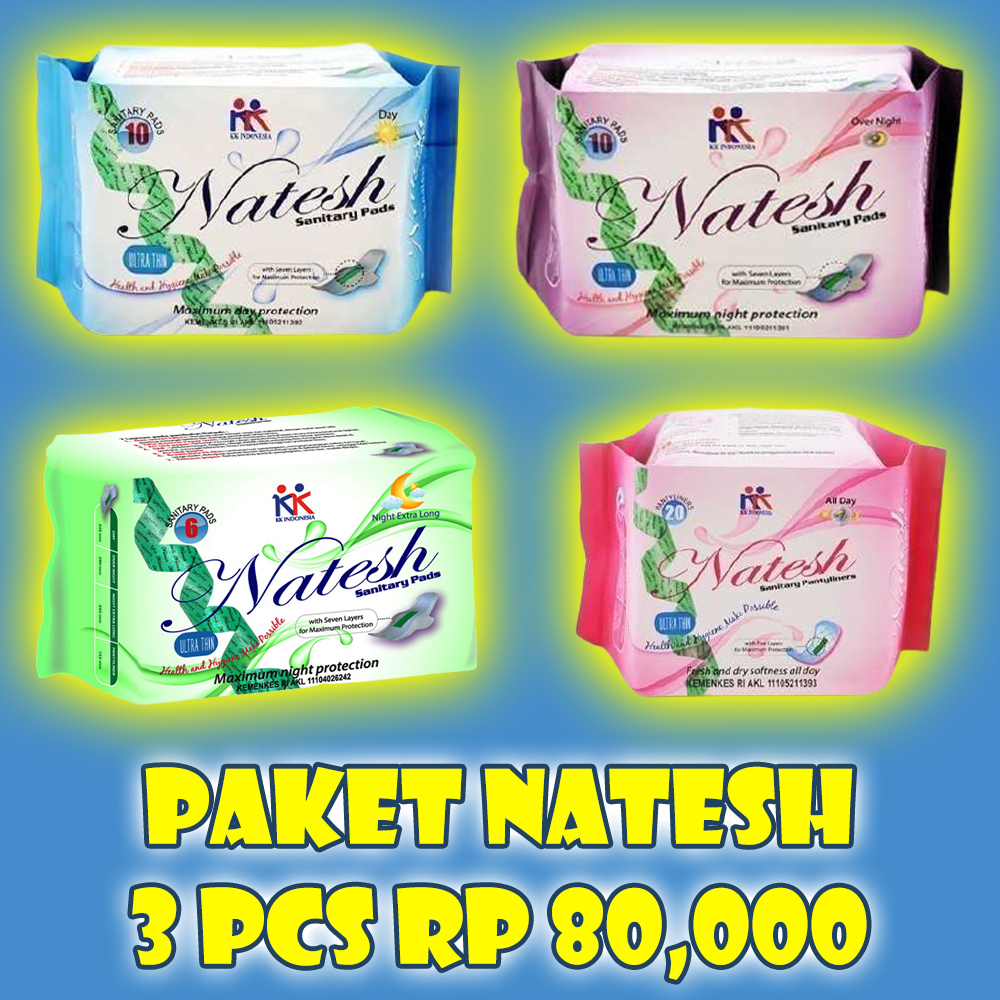 Jual Promo Pembalut Herbal Natesh Pantyliner Day Siang Night Malam Antidioksin Pemutih Kk