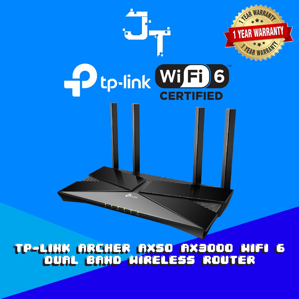 Jual TP-Link Archer AX50 AX3000 WiFi 6 Dual Band Wireless Router ...