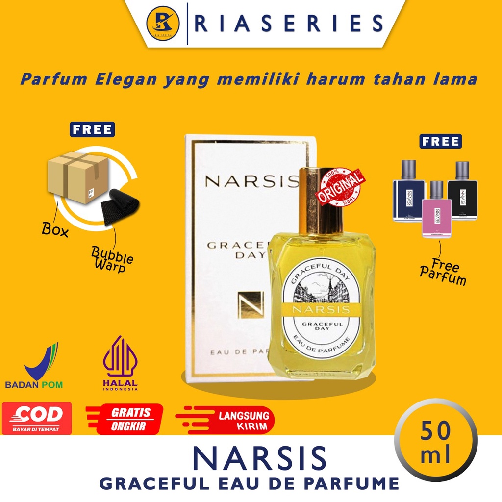 Jual ( 𝐁𝐎𝐍𝐔𝐒 𝐏𝐀𝐑𝐅𝐔𝐌 ) Narsis Graceful Day Eau de Perfume - Parfum