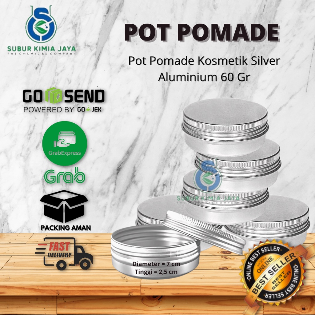 Jual Pot / Kaleng Pomade Alumunium 60 gr Alumunium Silver | Shopee ...