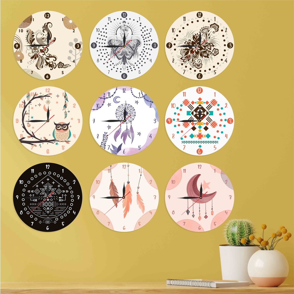 Jual JAM DINDING KAYU MOTIF BATIK AESTHETIC DEKORASI RUMAH TRADISIONAL ...