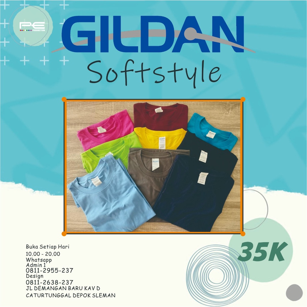 Jual KAOS POLOS GILDAN SOFTSTYLE 63000 ORIGINAL IMPORT ( COLOUR ...