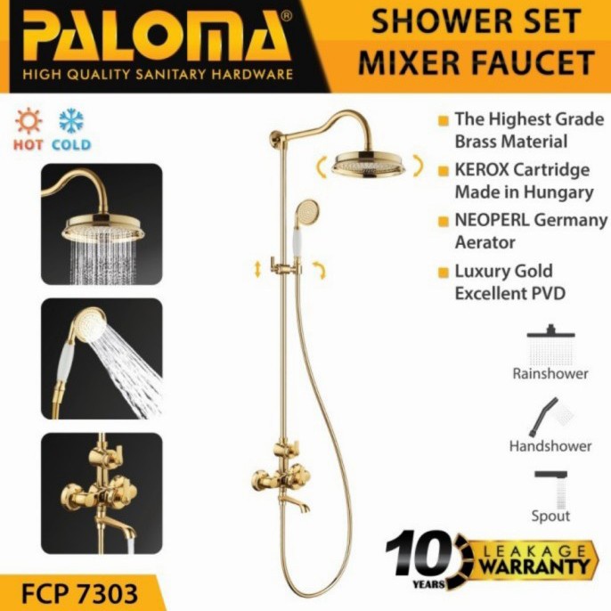 Jual Paloma Fcp Shower Tiang Column Set Keran Kran Panas Dingin Gold Shopee Indonesia