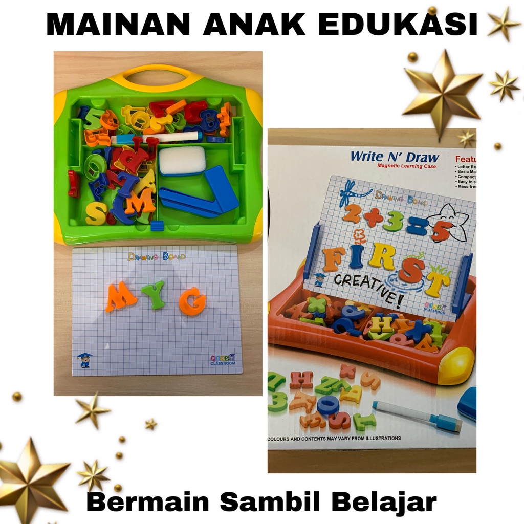 Jual Drawing Board Case / Mainan Edukasi Magnetic Learning Case Drawing ...