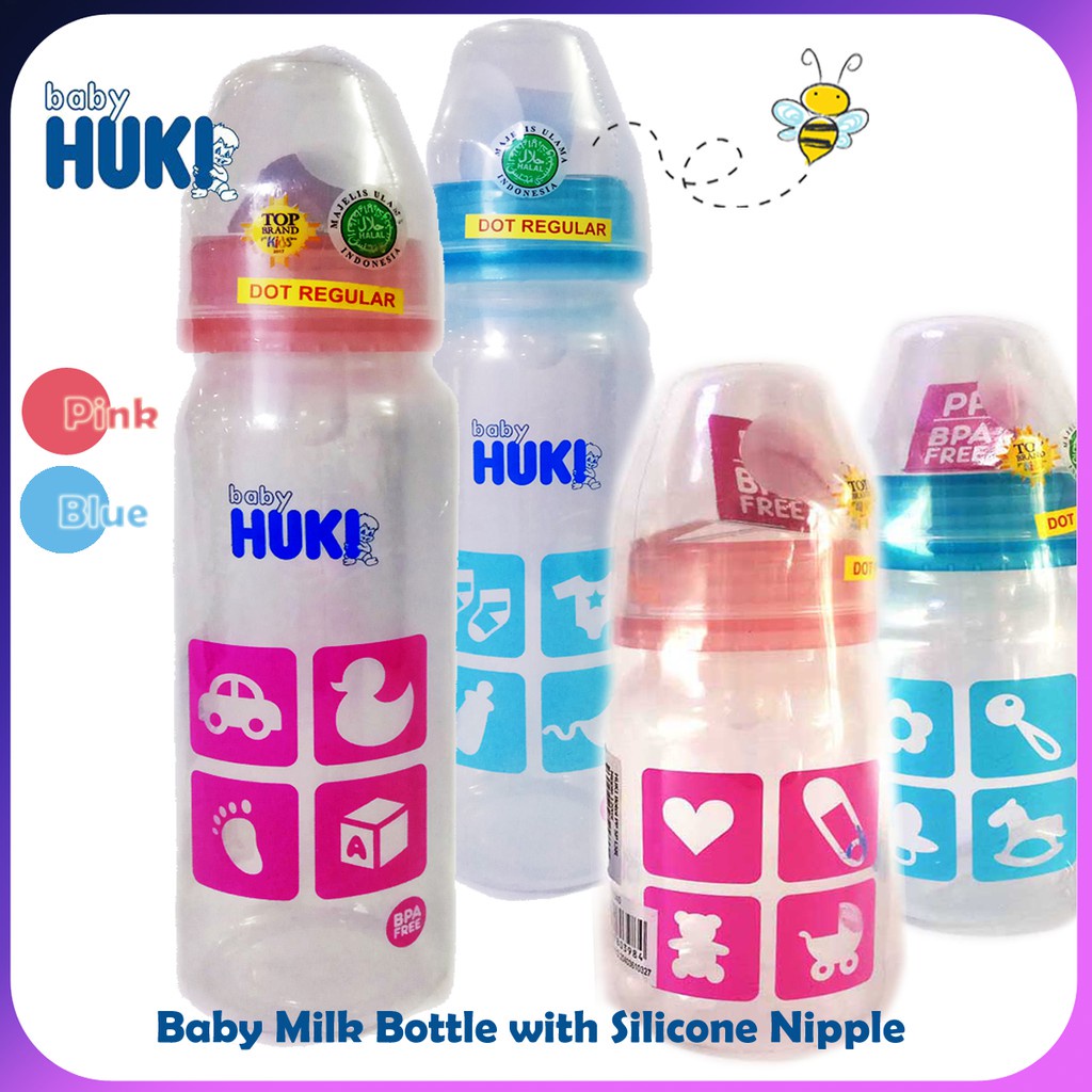 Jual HUKI BOTOL SUSU 60 ML 120 ML 240 ML DOT BULAT REGULAR SILICONE ...