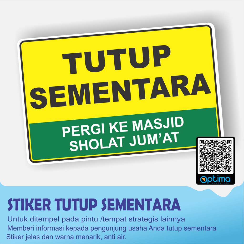 Jual Stiker Tutup Sementara Baru Sholat Jumat Shopee Indonesia