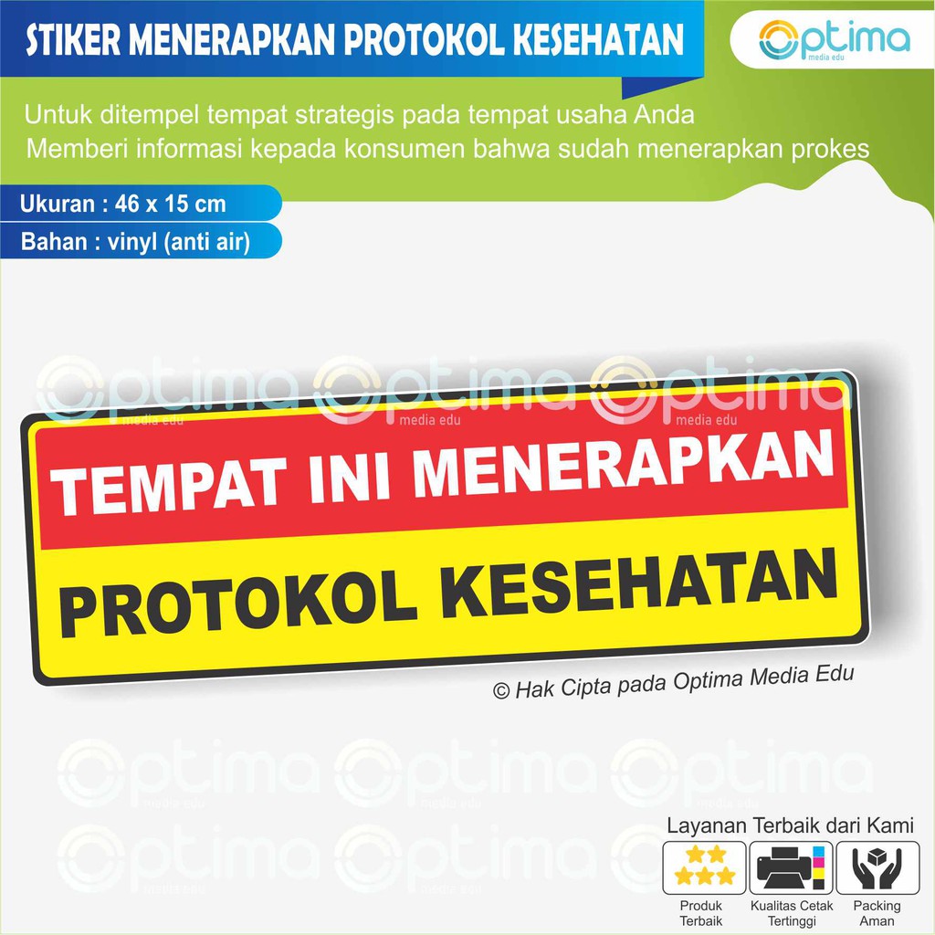 Jual STIKER TEMPAT INI MENERAPKAN PROTOKOL KESEHATAN | Shopee Indonesia