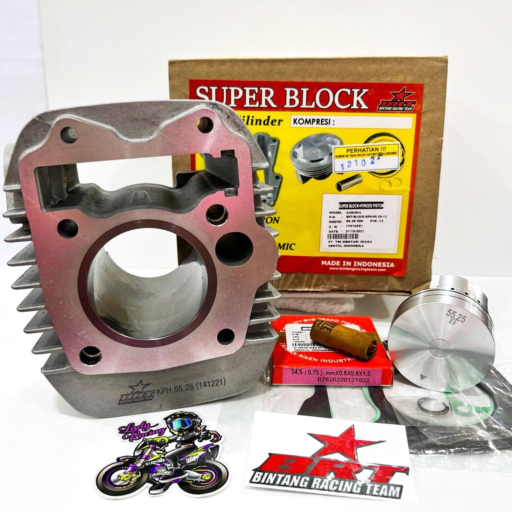 Jual BLOK BOREUP CAST IRON PISTON BRT KARISMA SUPRA X 125 KPH 55.25 140CC Shopee Indonesia