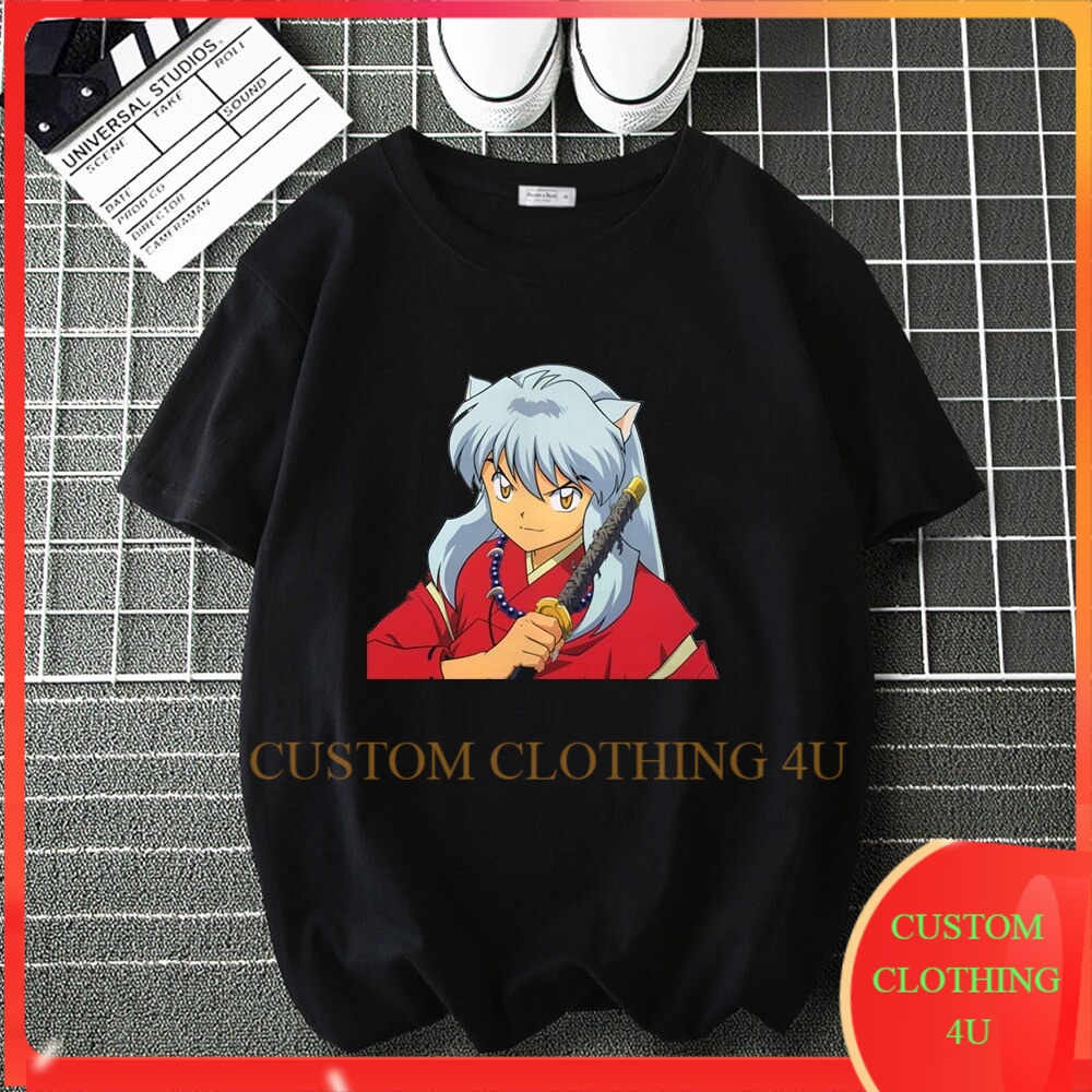 T-shirt InuYasha Unisexe Taille Small - Motif InuYasha, Kagome, Kikyo, Blanc, Neuf Avec étiquettes