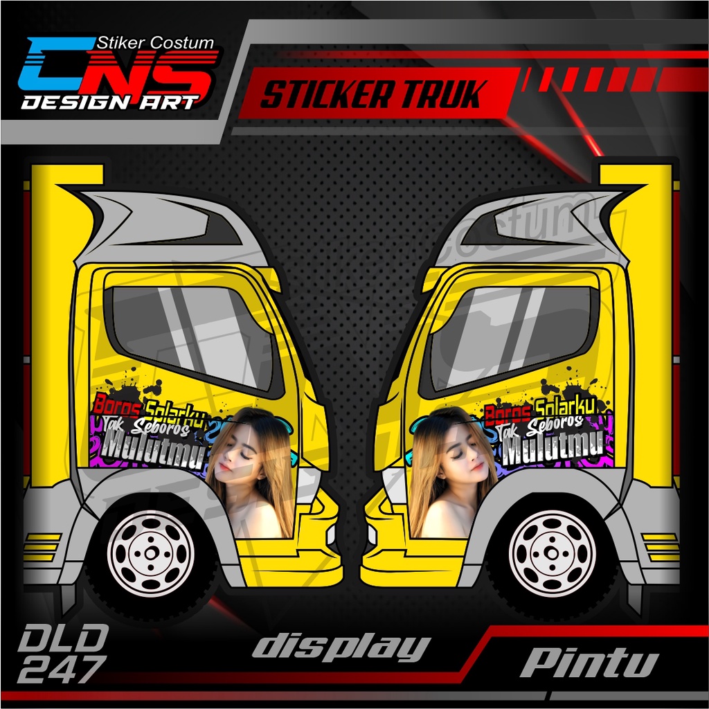 Jual Stiker Pintu Depan TEPAK / UMPLUNG Kanan Kiri Custom Foto Cewek ...
