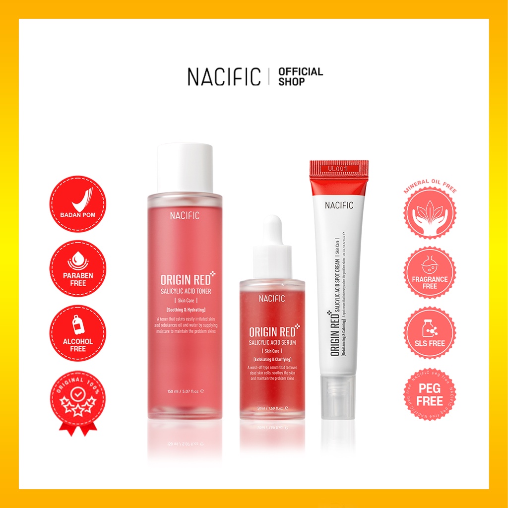 Jual Nacific Origin Red Salicylic Acid Skin Care 3 SET (Serum 50ml