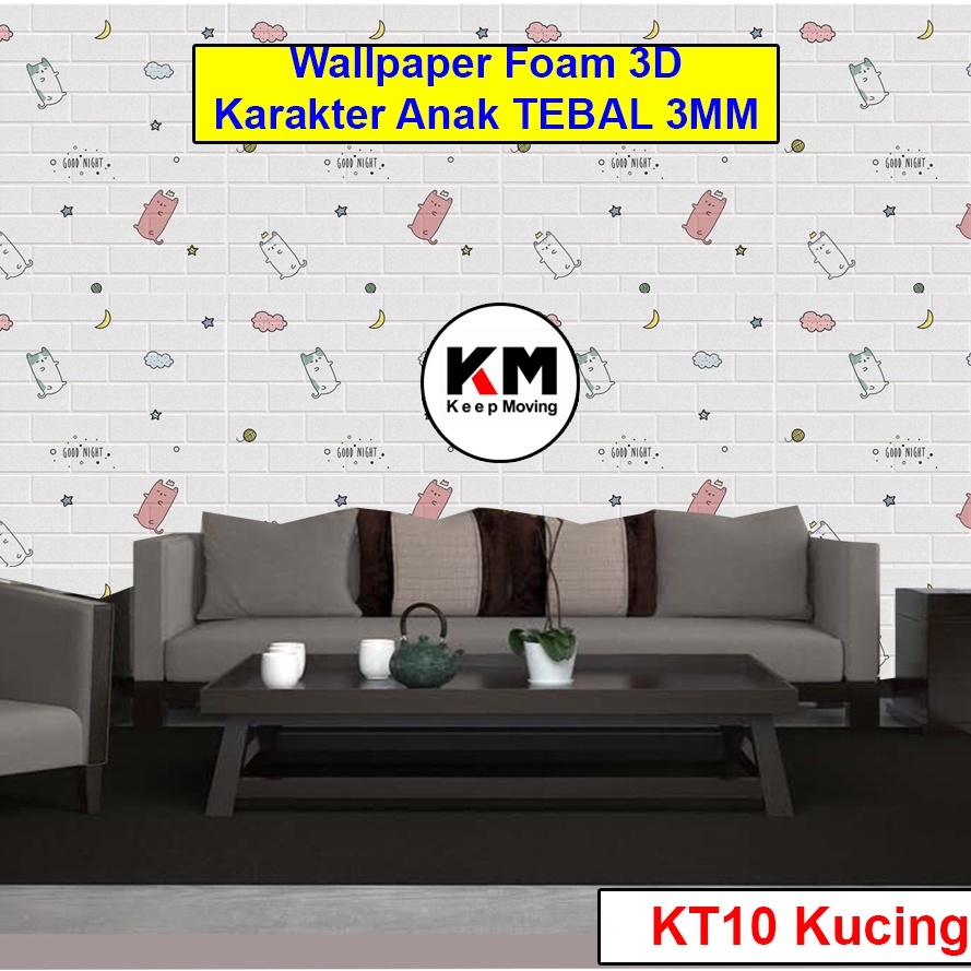 Jual KM Wallpaper Foam 3D Stiker Dinding Karakter Anak Wall Paper Anak
