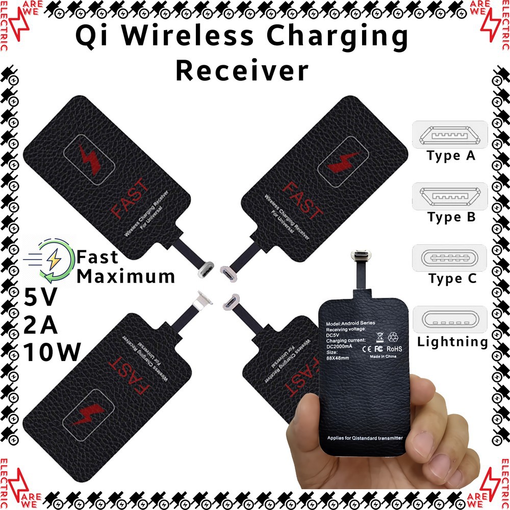 Wireless Charger Receiver Fast 10W 2A Quick Charging Adapter Micro USB Type  C Lightning TRIPLEDI