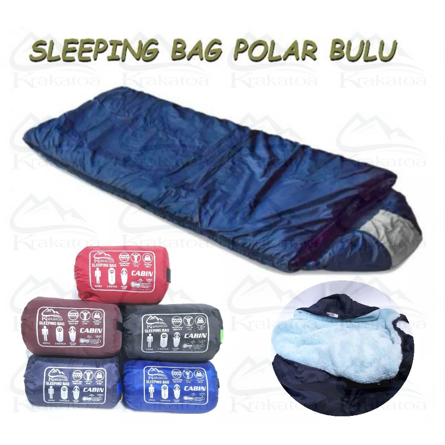 Jual Sleeping Bag Polar Bulu Super Dacron Waterproof Bantal Kantong Tidur Tebal Shopee