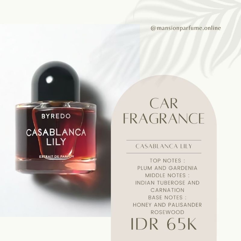 Jual MANSION Parfum Mobil Premium , Casablanca Lily BYREDO