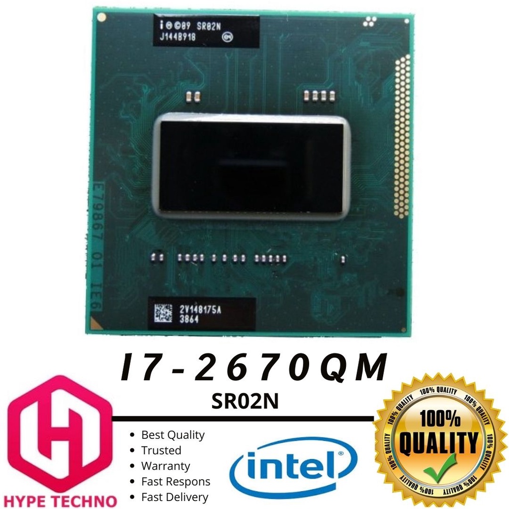 Jual I7 2670QM SR02N 4CORES 8THREADS SOCKET G2 / FCPGA988. PROCESSOR ...