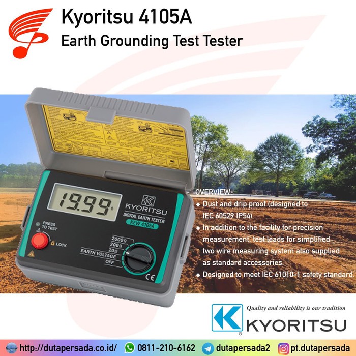 Jual Promo Kyoritsu 4105A Earth Grounding Test Tester Berkualitas