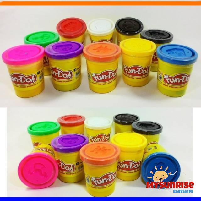 Jual FUN DOH 250 GRAM REFILL FUNDOH TOPLES 10 WARNA / LILIN CLAY ZIPPER ...
