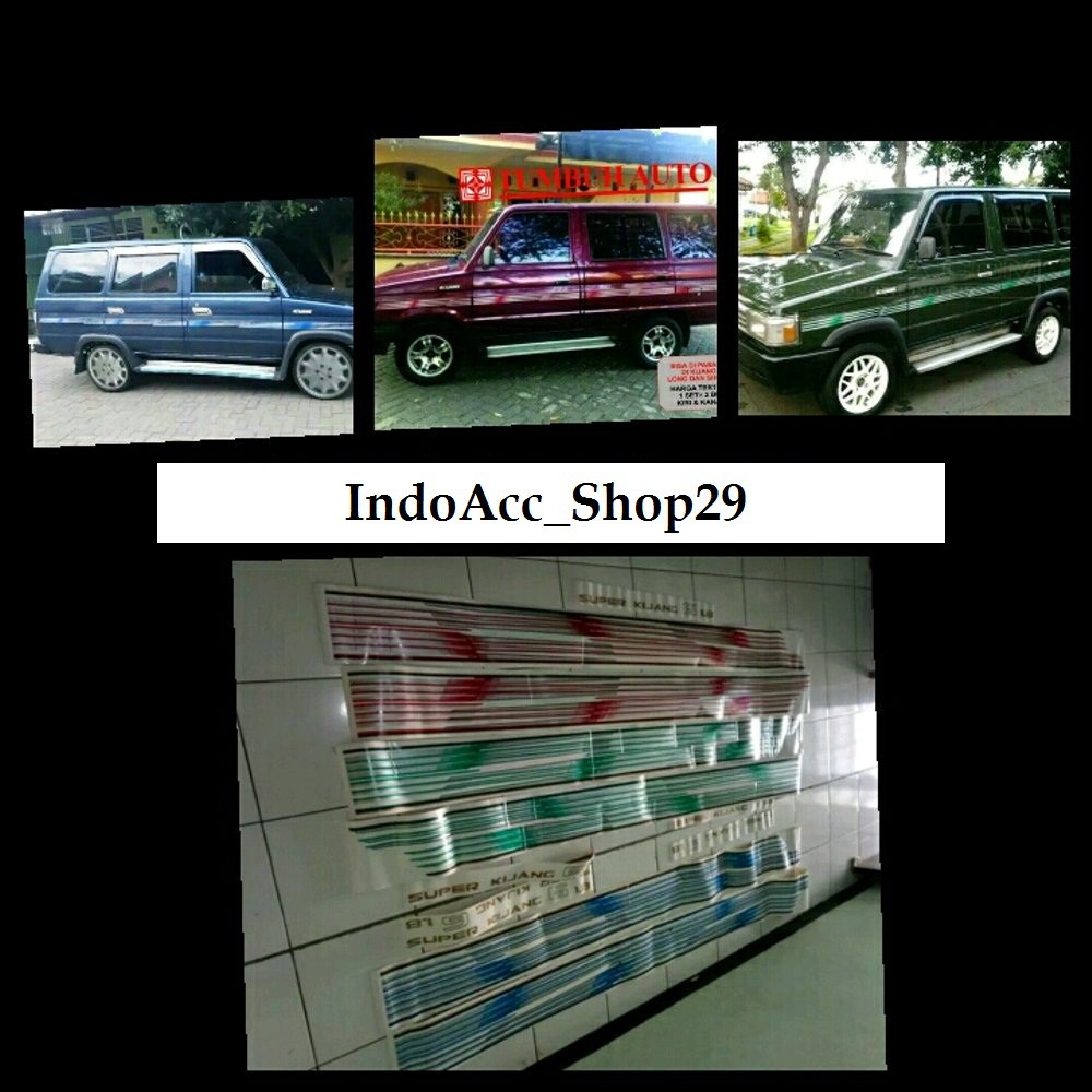 Jual Striping Sticker Stiker List Body Kijang Super G 1 8 Merah Biru Hijau 93 Sampai 96 1 Set 2