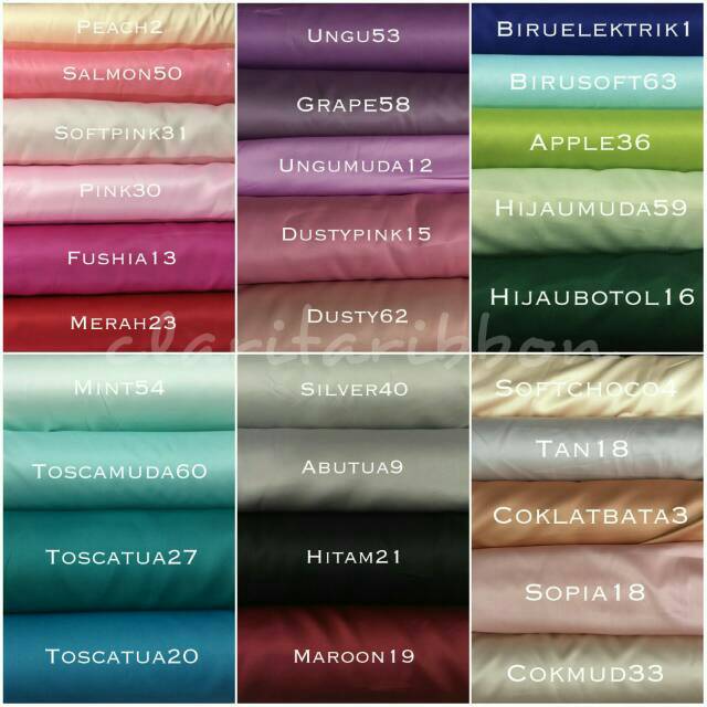 Jual Kain Satin Saten Velvet Silk Import Premium Dijual Meteran ...