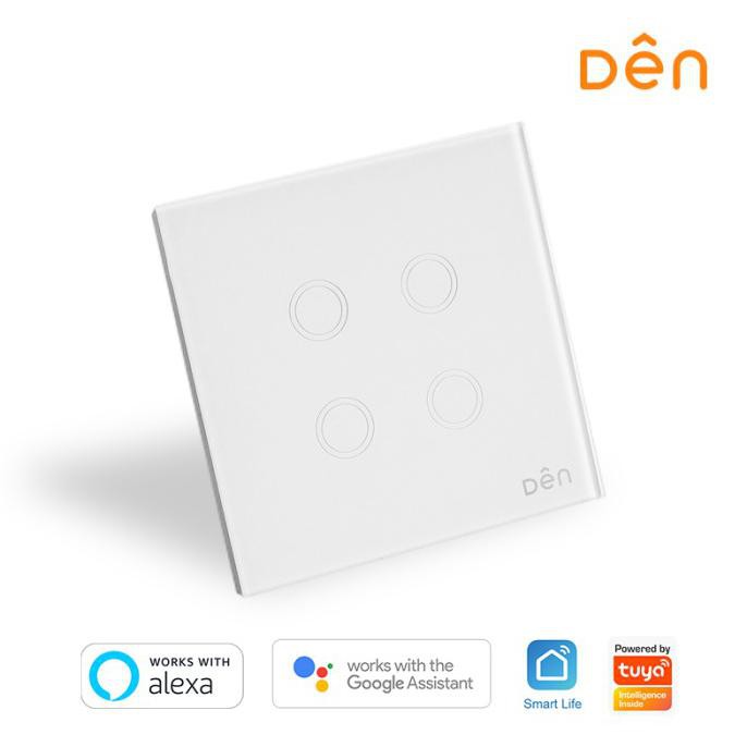 Jual DEN SMART HOME WIFI TOUCH WALL SWITCH 4-GANG (NO NEUTRAL) | Shopee ...