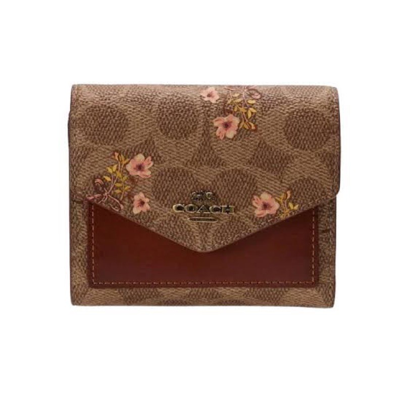 Jual COC F67246 Mini Wallet Signature Canvas Brown Combine Flowers ...