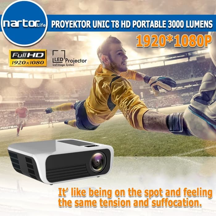 Jual LED PROYEKTOR UNIC T8 HD PORTABLE 3000 LUMENS HD 1920 1080P ...