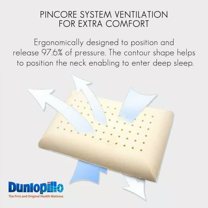Jual Dunlopillo Pincore Latex Pillow Bantal Latex Kemasan Vacuum