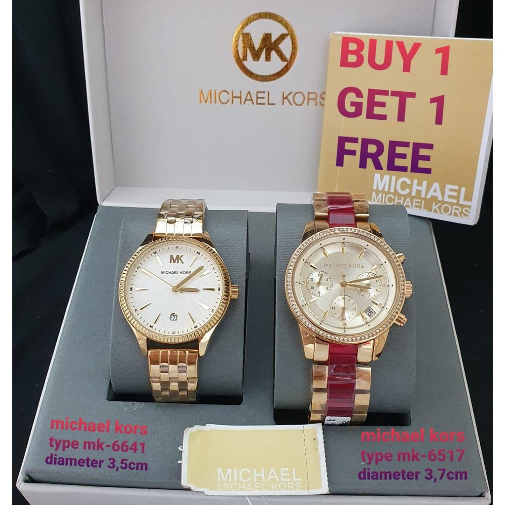 Jual Jam Tangan UNISEX PROMO BUY 1 GET 1 Michael Kors Original MK 6641 MK 6517 Shopee Indonesia