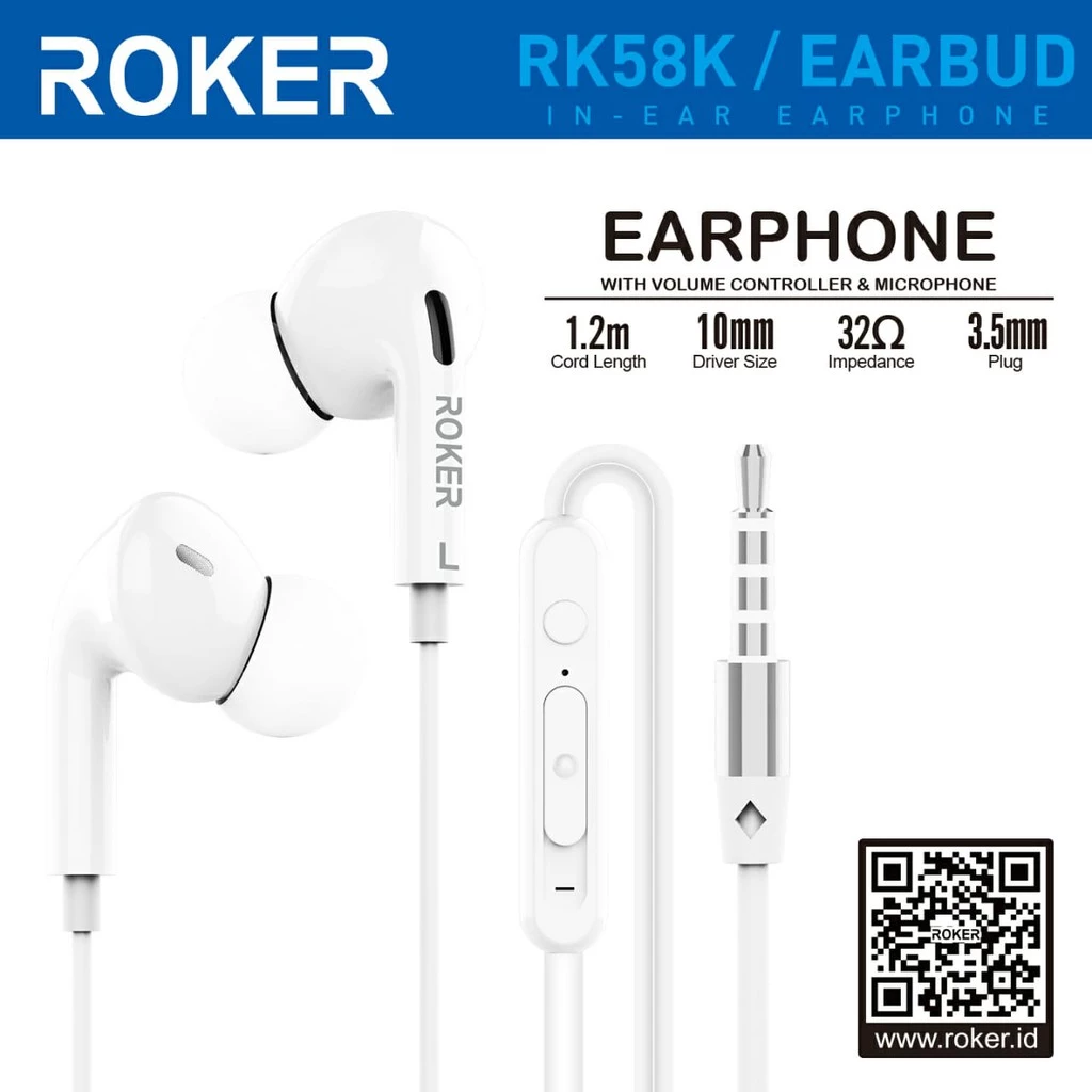Hansfree /Earphone/Headset Roker Earbud