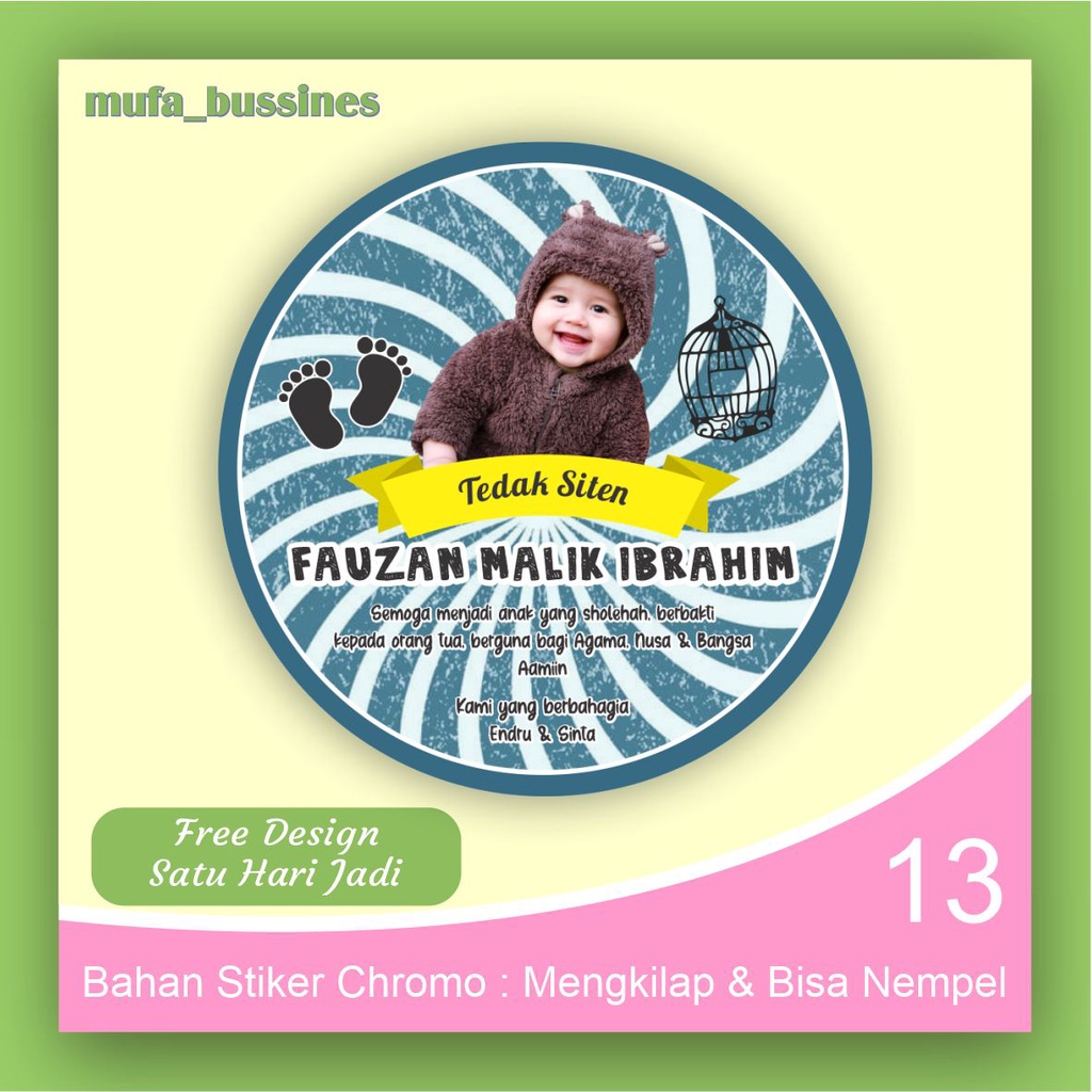 Jual Stiker Label Sticker Tasyakuran Syukuran Tedak Siten Aqiqah ...