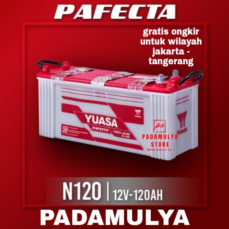 Jual Aki Basah Yuasa Pafecta N120 115F51 12V 120Ah Battery Truck Kapal
