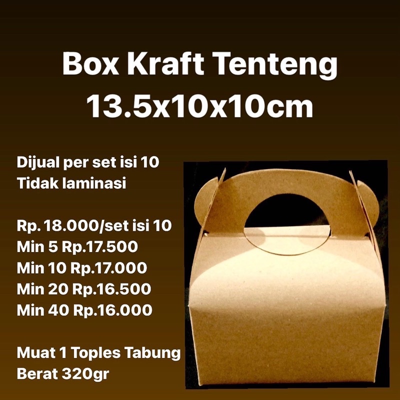 Jual Box Kraft Tenteng 13.5x10x10cm bentuk Gable Dijual per set isi 10 ...
