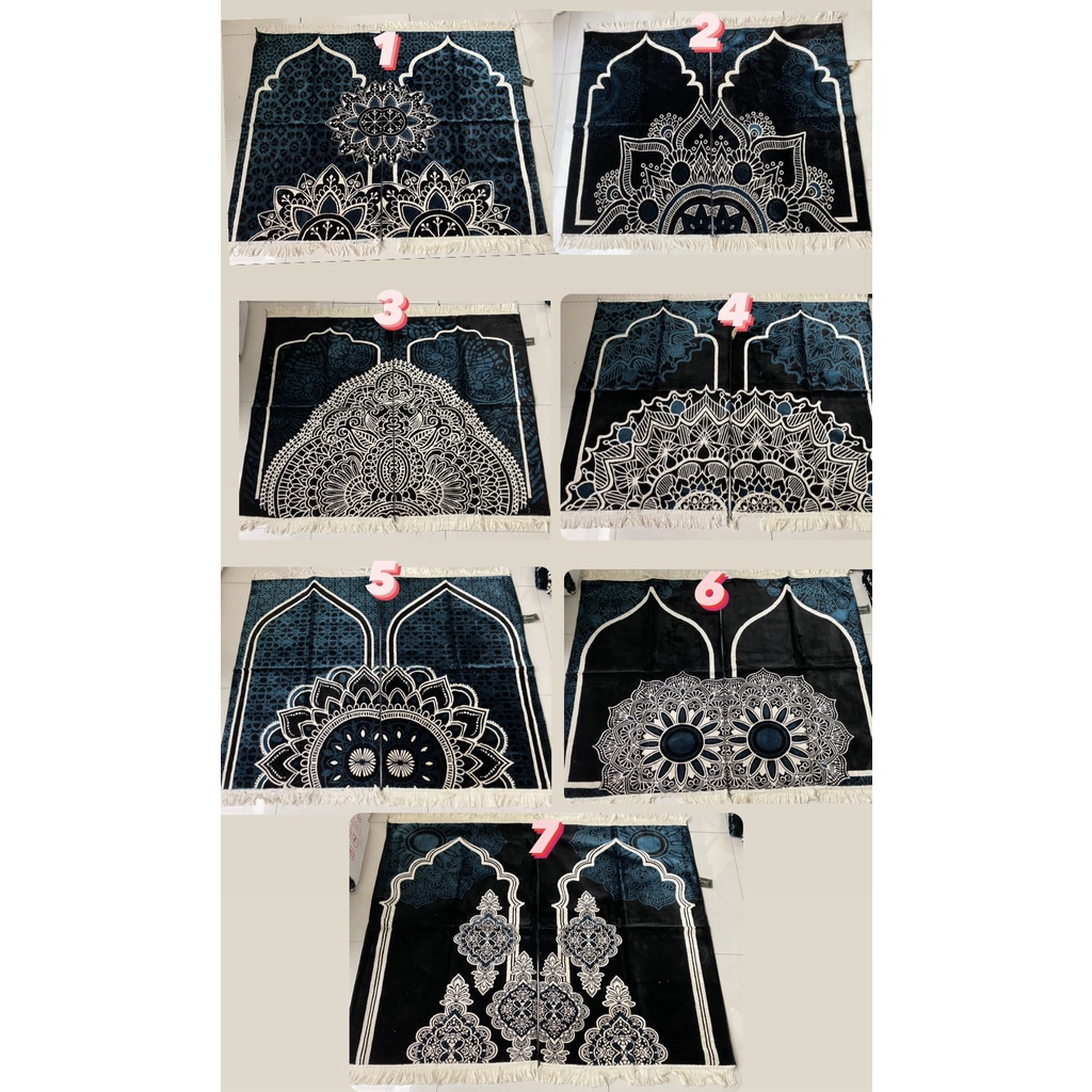 Jual Sajadah Model Couple Sepasang Turki Saudi Premium Tebal Beludru