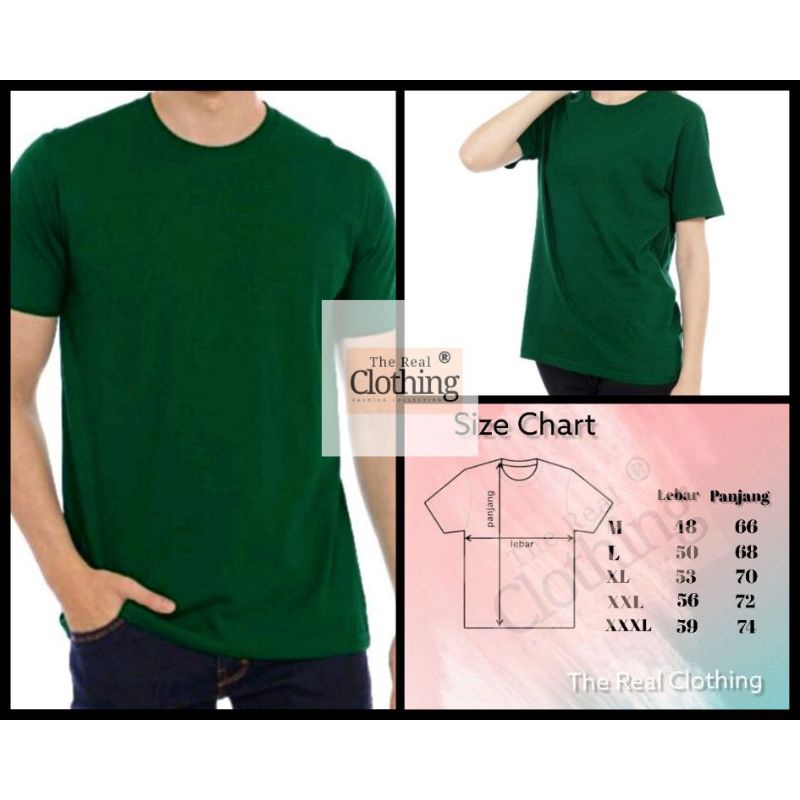 Jual Kaos Polos Lengan Pendek Premium Soft 24s warna Hijau Botol