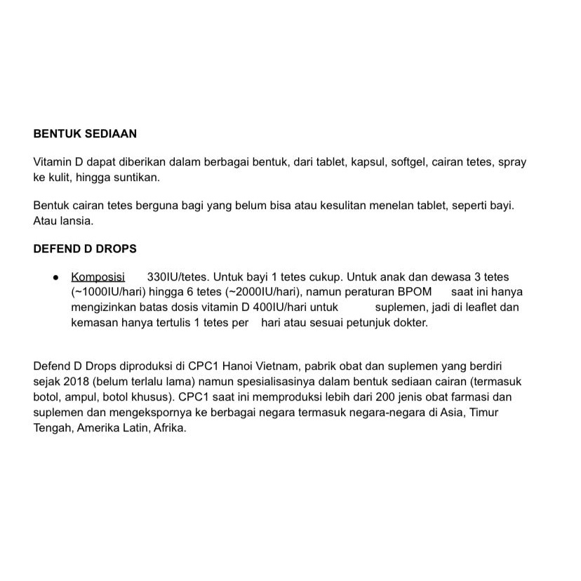 Jual Defend D Drops - Suplemen Vit D 330IU - Vitamin D suplemen ...