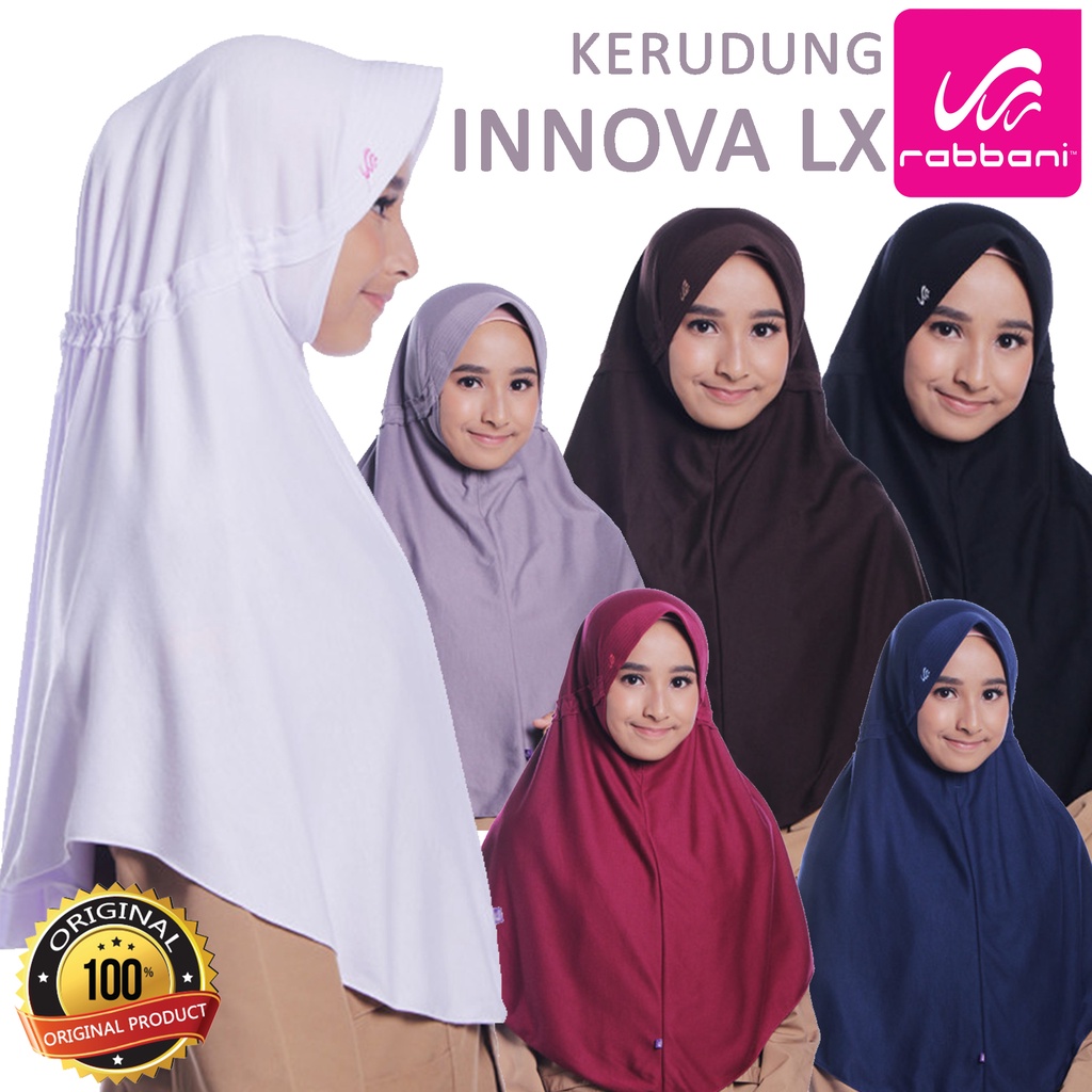 Jual Kerudung RABBANI Model INNOVA LX Pita Didalam Bahan Kaos Size S M ...