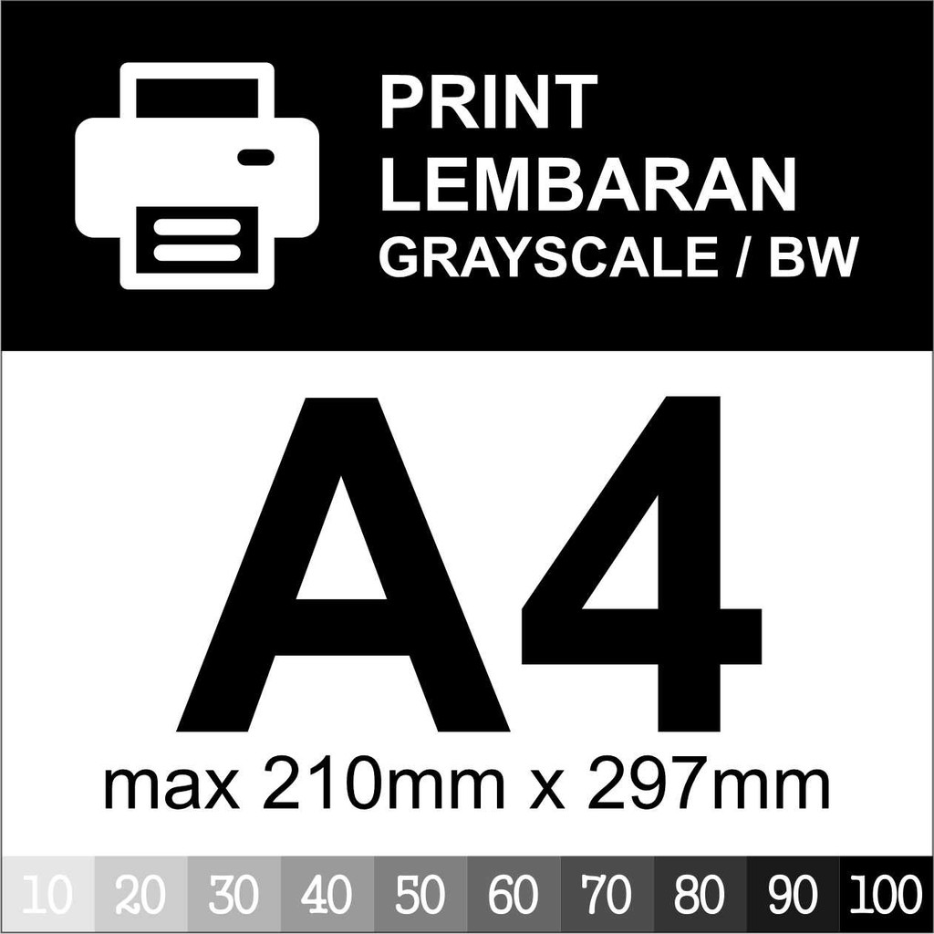 Jual Cetak - Print Lembaran - BW / HITAM PUTIH / GRAYSCALE - Ukuran Max ...