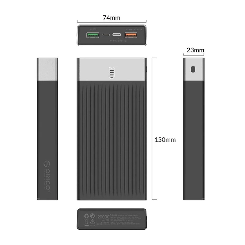 Orico K20p 20000mAh PD 18W Two-way Quick Charge Power Bank