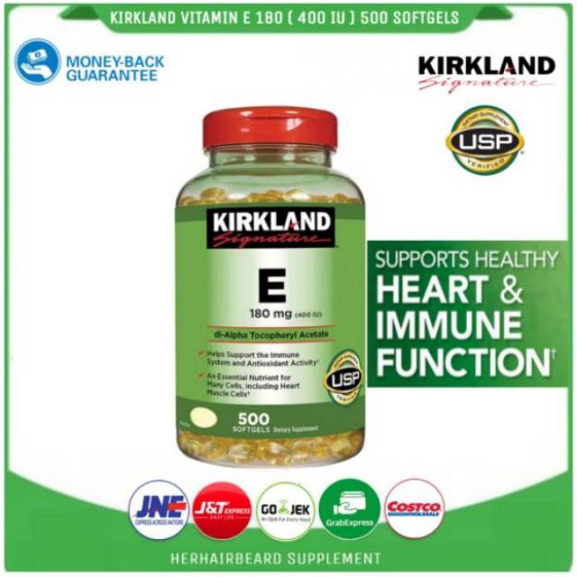 Jual kirkland vitamin E 180 mg isi 500 softgels vitamin E 400iu