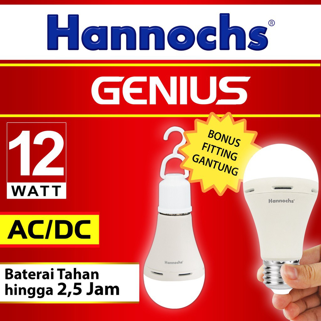 Jual Lampu Led Magic Emergency Hannochs Genius 12 Watt Shopee Indonesia