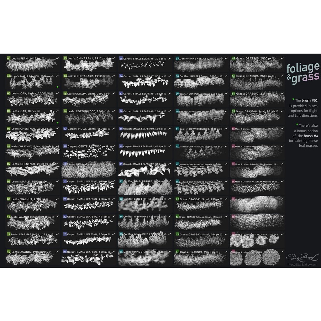 Jual Procreate Brush - 60 Foliage & Grass Procreate Brushes | Shopee ...