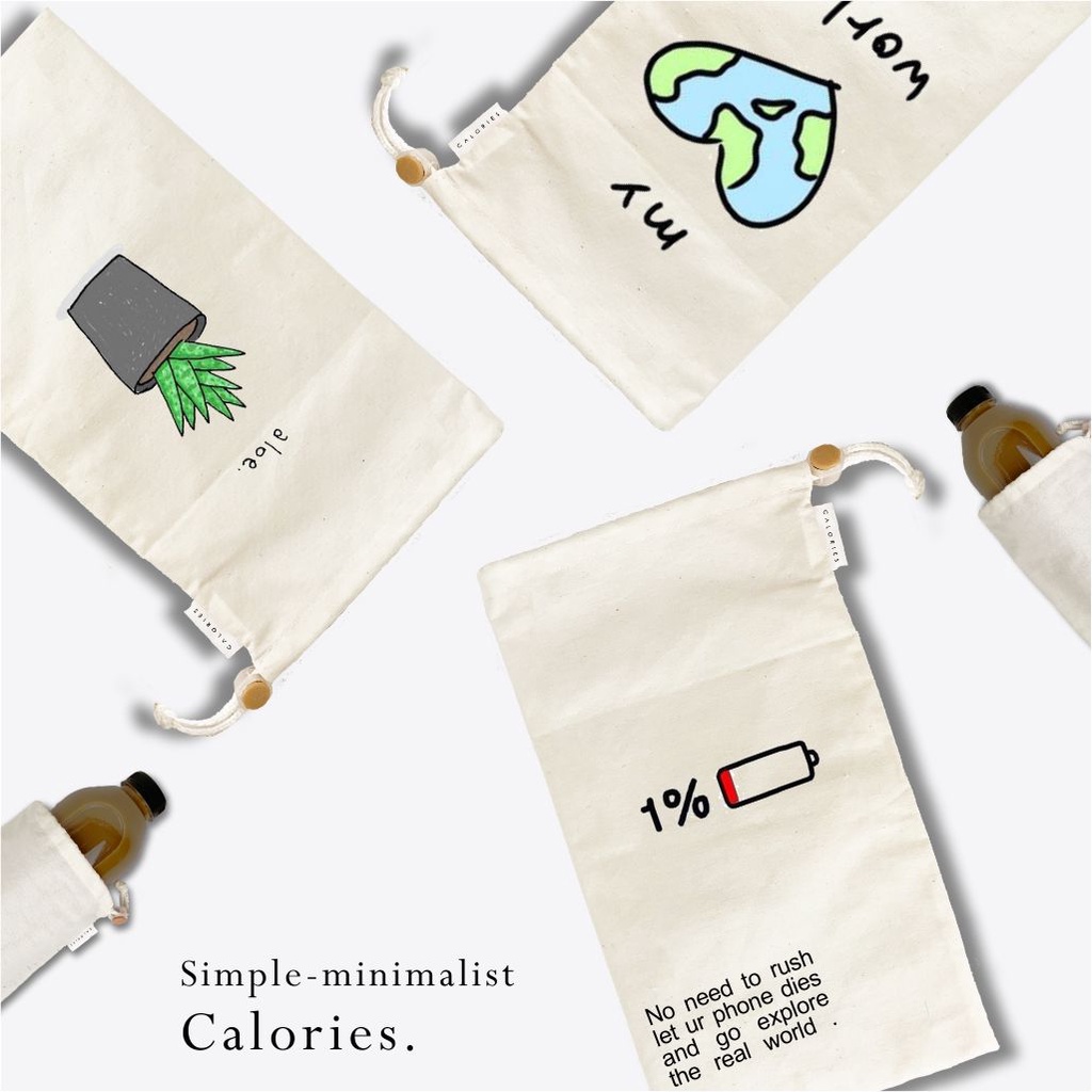 Jual Calories Sarung Botol Serut Bottle Sleeve minimalist Typography ...