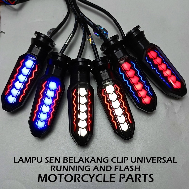 Jual Lampu Sen Motor Belakang Clip Led Running N Flash Universal Aerox Vixion Vario Xride R15