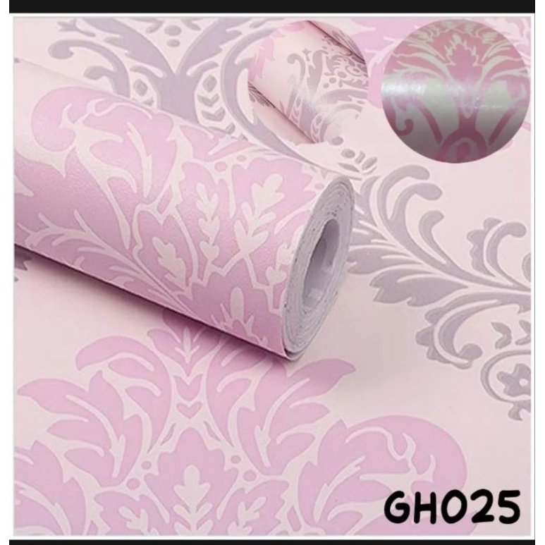 Jual Wallpaper sticker dinding motif batik pink 45cmx 10m gh025/cy1038