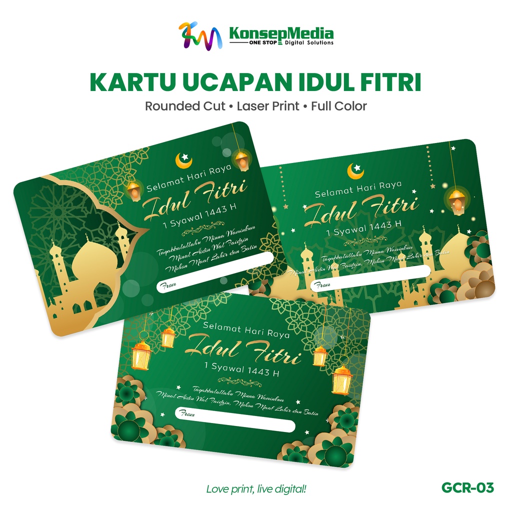 Jual Kartu Ucapan Idul Fitri Lebaran Greeting Cards GCR03 Uk. 10